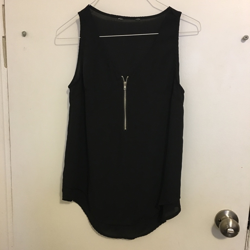 H&M black zipper top
